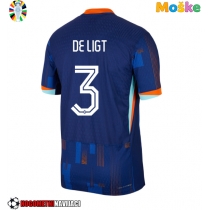 Moške Nogometnih dresov Nizozemska Matthijs de Ligt #3 Gostujoči EP 2024 Kratki rokavi